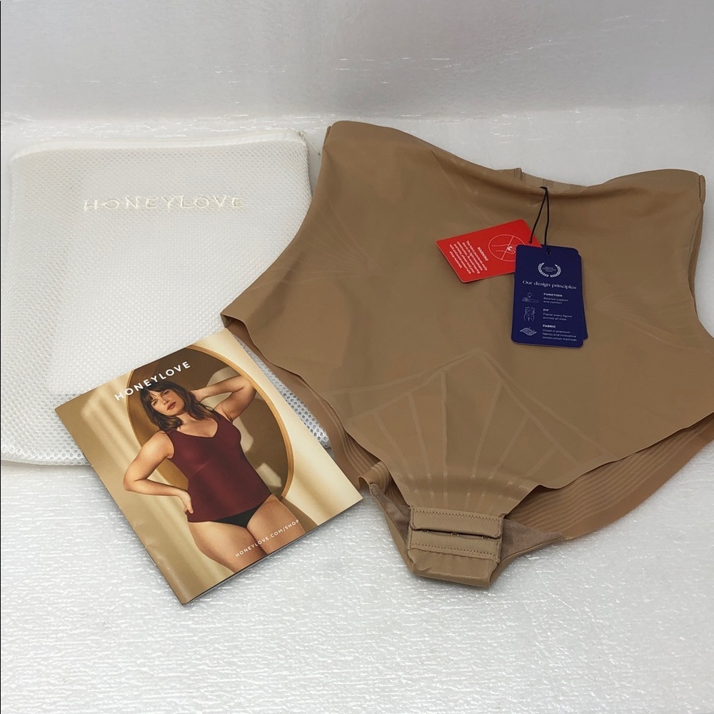 NEW HONEYLOVE Shadow Sculpt High-Waist Brief In Sand (Tan) FitSense Size Medium